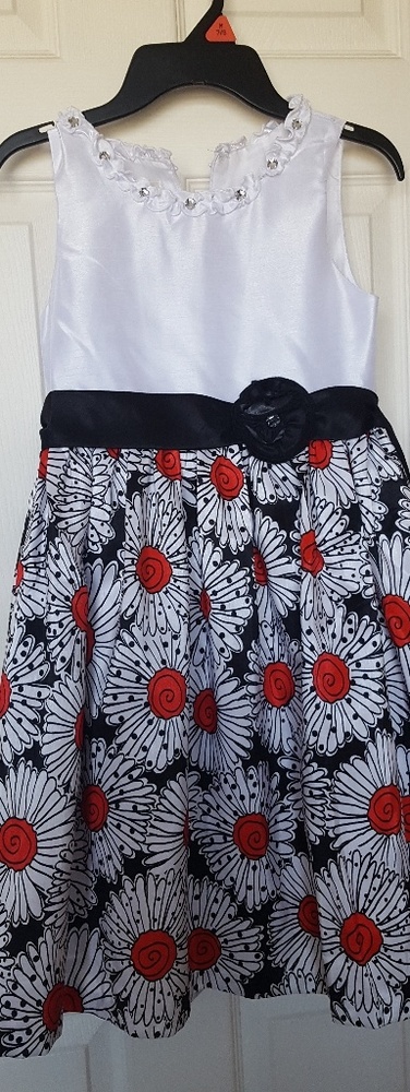 Girls white, black and red Dress